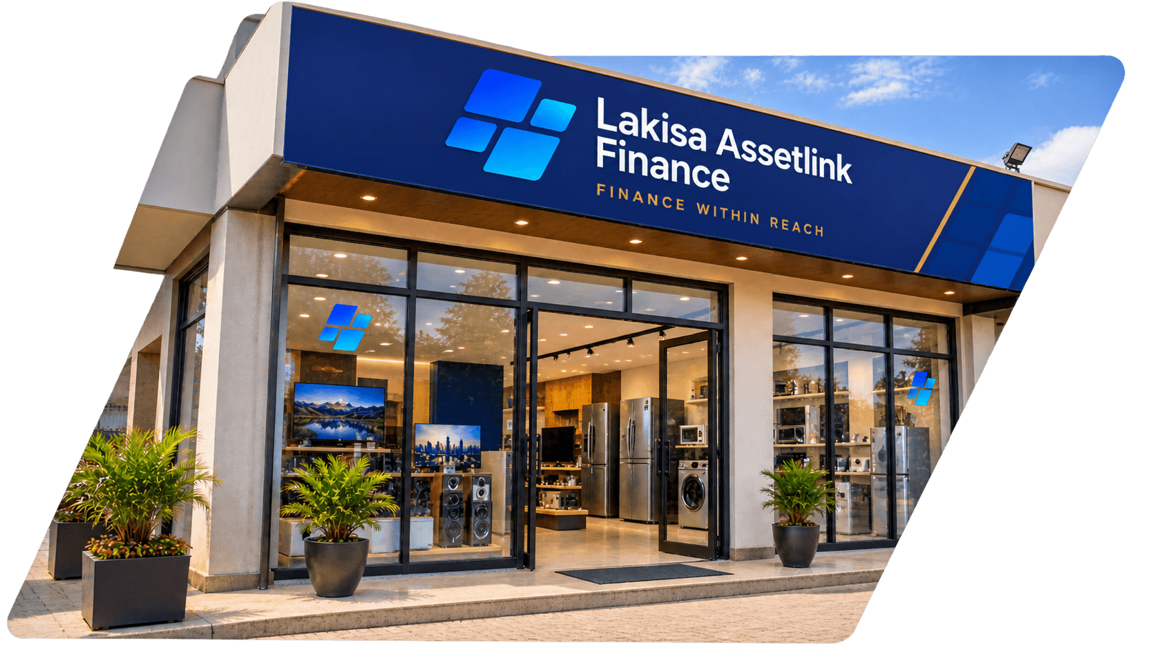 The Lakisa Assetlink Finance storefront in Fedha Estate, Embakasi, Nairobi