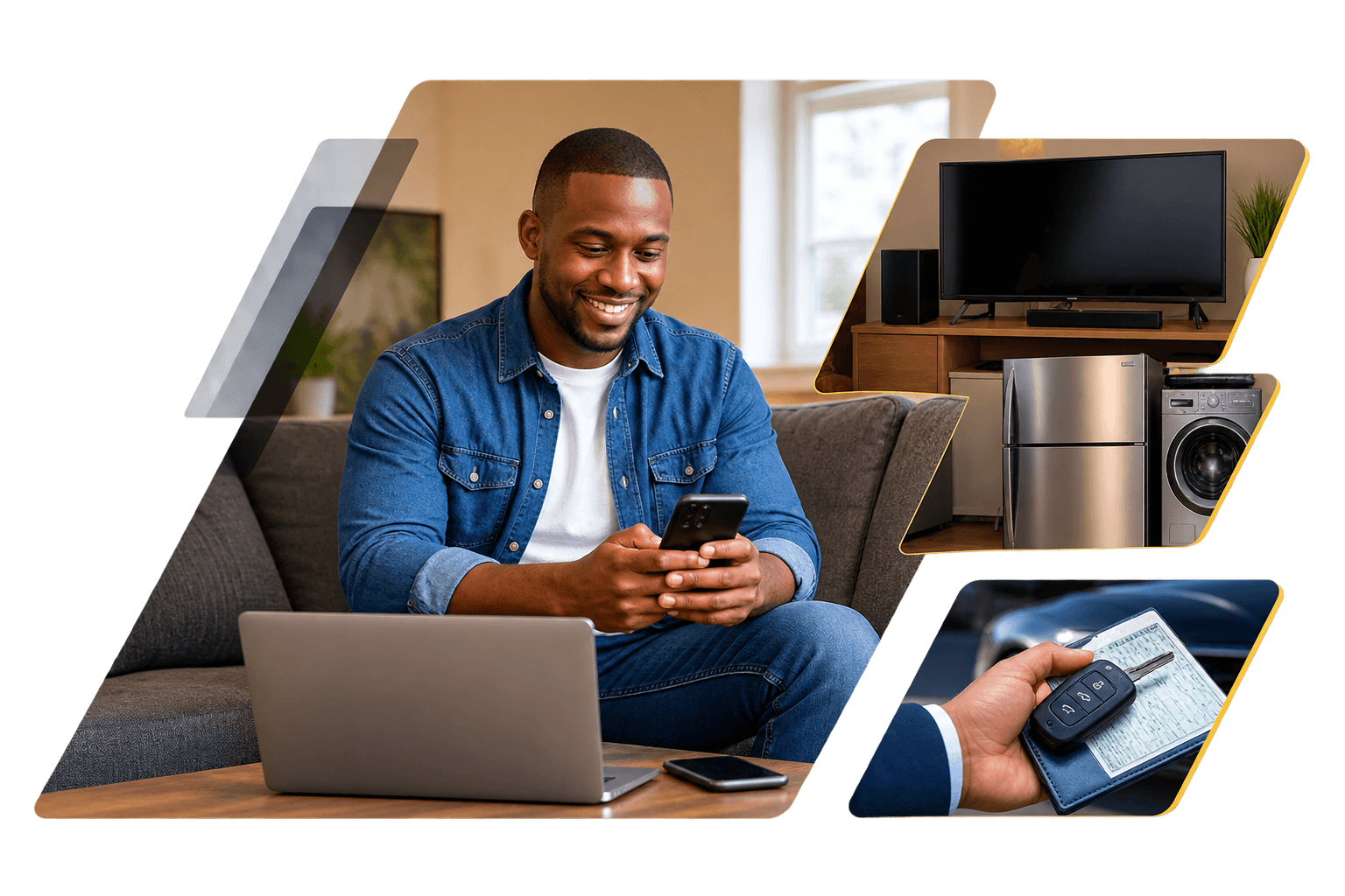 Household electronics, appliances and a car or motorcycle log book — the assets you can borrow against
